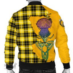 Scottish Barclay Dress Modern Tartan Family Crest with Thistle and Scotland Map Tartan Plaid Bomber Jacket Scottish Plaid Tartan Plaid - ScotsTee - scotstee.com