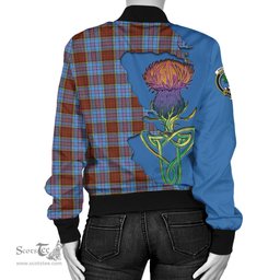 Scottish Anderson Modern Tartan Family Crest with Thistle and Scotland Map Tartan Plaid Bomber Jacket Scottish Plaid Tartan Plaid - ScotsTee - scotstee.com