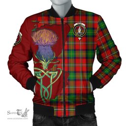 Scottish Boyd Modern Tartan Family Crest with Thistle and Scotland Map Tartan Plaid Bomber Jacket Scottish Plaid Tartan Plaid - ScotsTee - scotstee.com
