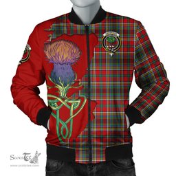 Scottish Anderson of Arbrake Tartan Family Crest with Thistle and Scotland Map Tartan Plaid Bomber Jacket Scottish Plaid Tartan Plaid - ScotsTee - scotstee.com