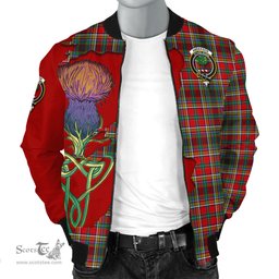 Scottish Anderson of Arbrake Tartan Family Crest with Thistle and Scotland Map Tartan Plaid Bomber Jacket Scottish Plaid Tartan Plaid - ScotsTee - scotstee.com