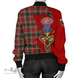 Scottish Anderson of Arbrake Tartan Family Crest with Thistle and Scotland Map Tartan Plaid Bomber Jacket Scottish Plaid Tartan Plaid - ScotsTee - scotstee.com