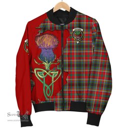 Scottish Anderson of Arbrake Tartan Family Crest with Thistle and Scotland Map Tartan Plaid Bomber Jacket Scottish Plaid Tartan Plaid - ScotsTee - scotstee.com