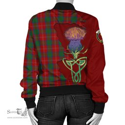 Scottish Chisholm Tartan Family Crest with Thistle and Scotland Map Tartan Plaid Bomber Jacket Scottish Plaid Tartan Plaid - ScotsTee - scotstee.com