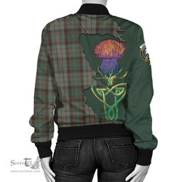 Scottish Cochrane Hunting Tartan Family Crest with Thistle and Scotland Map Tartan Plaid Bomber Jacket Scottish Plaid Tartan Plaid - ScotsTee - scotstee.com