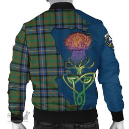 Scottish Cochrane Ancient Tartan Family Crest with Thistle and Scotland Map Tartan Plaid Bomber Jacket Scottish Plaid Tartan Plaid - ScotsTee - scotstee.com