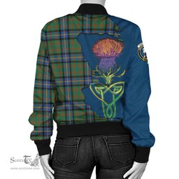 Scottish Cochrane Ancient Tartan Family Crest with Thistle and Scotland Map Tartan Plaid Bomber Jacket Scottish Plaid Tartan Plaid - ScotsTee - scotstee.com