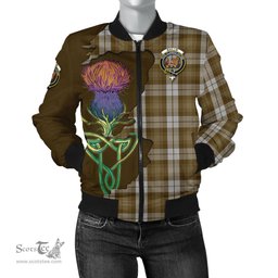Scottish Baillie Dress Tartan Family Crest with Thistle and Scotland Map Tartan Plaid Bomber Jacket Scottish Plaid Tartan Plaid - ScotsTee - scotstee.com