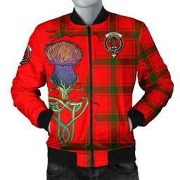 Scottish Darroch Tartan Family Crest with Thistle and Scotland Map Tartan Plaid Bomber Jacket Scottish Plaid Tartan Plaid - ScotsTee - scotstee.com