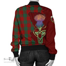 Scottish Erskine Tartan Family Crest with Thistle and Scotland Map Tartan Plaid Bomber Jacket Scottish Plaid Tartan Plaid - ScotsTee - scotstee.com