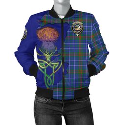 Scottish Edmonstone Tartan Family Crest with Thistle and Scotland Map Tartan Plaid Bomber Jacket Scottish Plaid Tartan Plaid - ScotsTee - scotstee.com