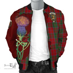 Scottish Drummond Tartan Family Crest with Thistle and Scotland Map Tartan Plaid Bomber Jacket Scottish Plaid Tartan Plaid - ScotsTee - scotstee.com