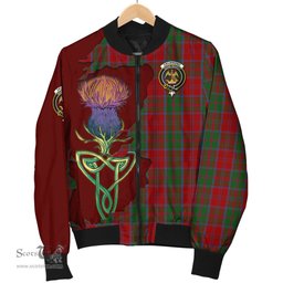 Scottish Drummond Tartan Family Crest with Thistle and Scotland Map Tartan Plaid Bomber Jacket Scottish Plaid Tartan Plaid - ScotsTee - scotstee.com
