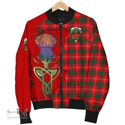 Scottish Fenton Tartan Family Crest with Thistle and Scotland Map Tartan Plaid Bomber Jacket Scottish Plaid Tartan Plaid - ScotsTee - scotstee.com