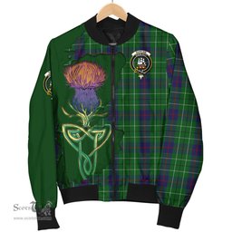 Scottish Duncan Tartan Family Crest with Thistle and Scotland Map Tartan Plaid Bomber Jacket Scottish Plaid Tartan Plaid - ScotsTee - scotstee.com