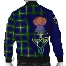 Scottish Forbes Modern Tartan Family Crest with Thistle and Scotland Map Tartan Plaid Bomber Jacket Scottish Plaid Tartan Plaid - ScotsTee - scotstee.com