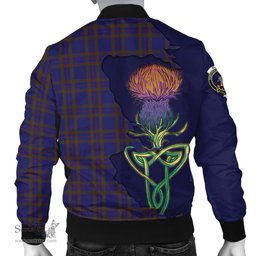 Scottish Elliot Tartan Family Crest with Thistle and Scotland Map Tartan Plaid Bomber Jacket Scottish Plaid Tartan Plaid - ScotsTee - scotstee.com