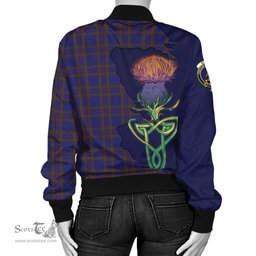 Scottish Elliot Tartan Family Crest with Thistle and Scotland Map Tartan Plaid Bomber Jacket Scottish Plaid Tartan Plaid - ScotsTee - scotstee.com