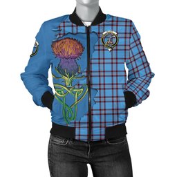 Scottish Elliot Ancient Tartan Family Crest with Thistle and Scotland Map Tartan Plaid Bomber Jacket Scottish Plaid Tartan Plaid - ScotsTee - scotstee.com