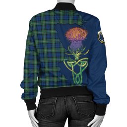 Scottish Forbes Ancient Tartan Family Crest with Thistle and Scotland Map Tartan Plaid Bomber Jacket Scottish Plaid Tartan Plaid - ScotsTee - scotstee.com