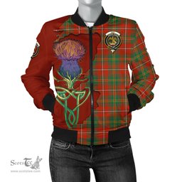 Scottish Hay Ancient Tartan Family Crest with Thistle and Scotland Map Tartan Plaid Bomber Jacket Scottish Plaid Tartan Plaid - ScotsTee - scotstee.com