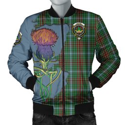 Scottish Gayre Tartan Family Crest with Thistle and Scotland Map Tartan Plaid Bomber Jacket Scottish Plaid Tartan Plaid - ScotsTee - scotstee.com