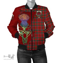 Scottish Dalziel Tartan Family Crest with Thistle and Scotland Map Tartan Plaid Bomber Jacket Scottish Plaid Tartan Plaid - ScotsTee - scotstee.com