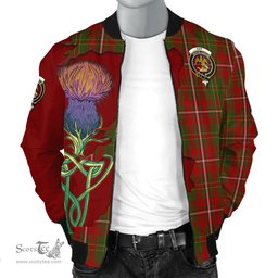 Scottish Hay Tartan Family Crest with Thistle and Scotland Map Tartan Plaid Bomber Jacket Scottish Plaid Tartan Plaid - ScotsTee - scotstee.com
