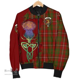Scottish Hay Tartan Family Crest with Thistle and Scotland Map Tartan Plaid Bomber Jacket Scottish Plaid Tartan Plaid - ScotsTee - scotstee.com