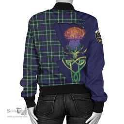 Scottish Graham of Montrose Modern Tartan Family Crest with Thistle and Scotland Map Tartan Plaid Bomber Jacket Scottish Plaid Tartan Plaid - ScotsTee - scotstee.com