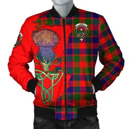 Scottish Gow of Skeoch Tartan Family Crest with Thistle and Scotland Map Tartan Plaid Bomber Jacket Scottish Plaid Tartan Plaid - ScotsTee - scotstee.com