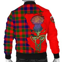 Scottish Gow of Skeoch Tartan Family Crest with Thistle and Scotland Map Tartan Plaid Bomber Jacket Scottish Plaid Tartan Plaid - ScotsTee - scotstee.com
