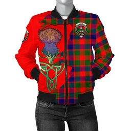 Scottish Gow of Skeoch Tartan Family Crest with Thistle and Scotland Map Tartan Plaid Bomber Jacket Scottish Plaid Tartan Plaid - ScotsTee - scotstee.com