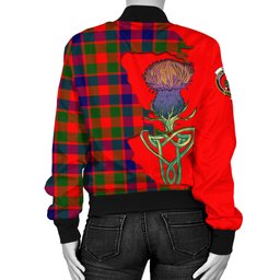 Scottish Gow of Skeoch Tartan Family Crest with Thistle and Scotland Map Tartan Plaid Bomber Jacket Scottish Plaid Tartan Plaid - ScotsTee - scotstee.com