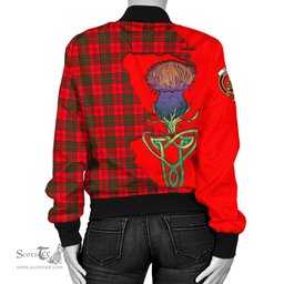 Scottish Grant Modern Tartan Family Crest with Thistle and Scotland Map Tartan Plaid Bomber Jacket Scottish Plaid Tartan Plaid - ScotsTee - scotstee.com
