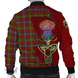 Scottish Forrester or Foster Tartan Family Crest with Thistle and Scotland Map Tartan Plaid Bomber Jacket Scottish Plaid Tartan Plaid - ScotsTee - scotstee.com