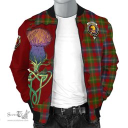 Scottish Forrester or Foster Tartan Family Crest with Thistle and Scotland Map Tartan Plaid Bomber Jacket Scottish Plaid Tartan Plaid - ScotsTee - scotstee.com