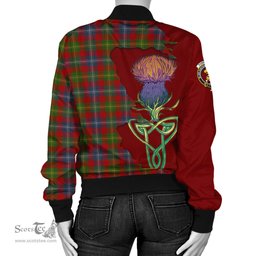 Scottish Forrester or Foster Tartan Family Crest with Thistle and Scotland Map Tartan Plaid Bomber Jacket Scottish Plaid Tartan Plaid - ScotsTee - scotstee.com