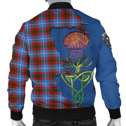 Scottish Congilton Tartan Family Crest with Thistle and Scotland Map Tartan Plaid Bomber Jacket Scottish Plaid Tartan Plaid - ScotsTee - scotstee.com