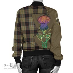 Scottish Dunlop Hunting Tartan Family Crest with Thistle and Scotland Map Tartan Plaid Bomber Jacket Scottish Plaid Tartan Plaid - ScotsTee - scotstee.com