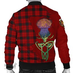 Scottish Ewing Tartan Family Crest with Thistle and Scotland Map Tartan Plaid Bomber Jacket Scottish Plaid Tartan Plaid - ScotsTee - scotstee.com