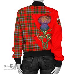Scottish Drummond of Perth Tartan Family Crest with Thistle and Scotland Map Tartan Plaid Bomber Jacket Scottish Plaid Tartan Plaid - ScotsTee - scotstee.com