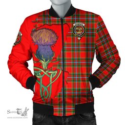 Scottish Drummond of Perth Tartan Family Crest with Thistle and Scotland Map Tartan Plaid Bomber Jacket Scottish Plaid Tartan Plaid - ScotsTee - scotstee.com