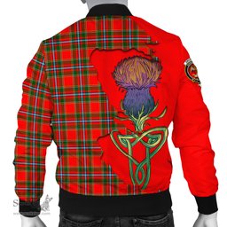 Scottish Drummond of Perth Tartan Family Crest with Thistle and Scotland Map Tartan Plaid Bomber Jacket Scottish Plaid Tartan Plaid - ScotsTee - scotstee.com