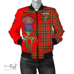 Scottish Drummond of Perth Tartan Family Crest with Thistle and Scotland Map Tartan Plaid Bomber Jacket Scottish Plaid Tartan Plaid - ScotsTee - scotstee.com