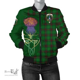 Scottish Ged Tartan Family Crest with Thistle and Scotland Map Tartan Plaid Bomber Jacket Scottish Plaid Tartan Plaid - ScotsTee - scotstee.com