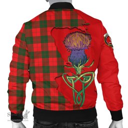 Scottish Erskine Modern Tartan Family Crest with Thistle and Scotland Map Tartan Plaid Bomber Jacket Scottish Plaid Tartan Plaid - ScotsTee - scotstee.com