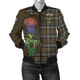 Scottish Graham of Menteith Weathered Tartan Family Crest with Thistle and Scotland Map Tartan Plaid Bomber Jacket Scottish Plaid Tartan Plaid - ScotsTee - scotstee.com