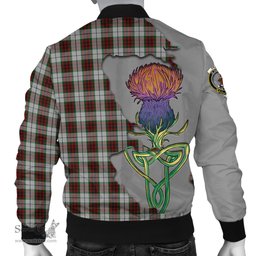 Scottish Fraser Dress Tartan Family Crest with Thistle and Scotland Map Tartan Plaid Bomber Jacket Scottish Plaid Tartan Plaid - ScotsTee - scotstee.com