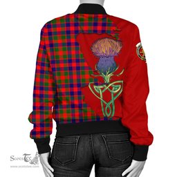 Scottish Gow Modern Tartan Family Crest with Thistle and Scotland Map Tartan Plaid Bomber Jacket Scottish Plaid Tartan Plaid - ScotsTee - scotstee.com